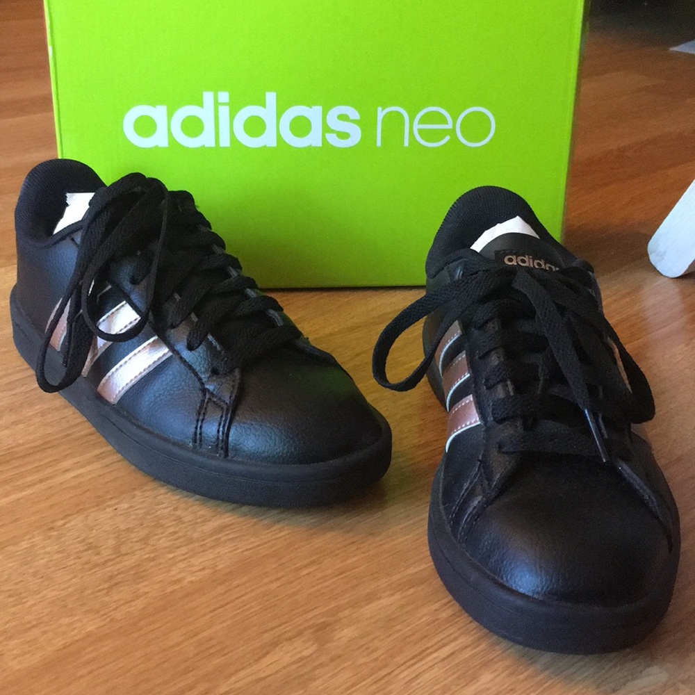 Adidas Neo Black with Rose Gold Size 5